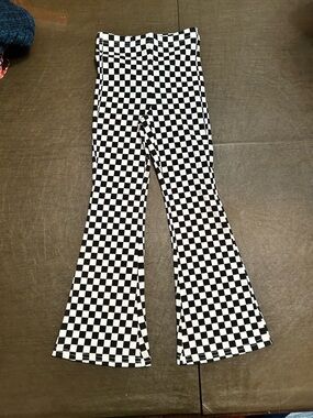 Old Navy Black & White Checkerboard Flare Pants